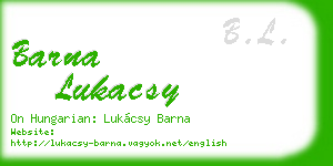 barna lukacsy business card