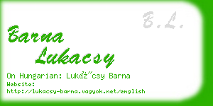 barna lukacsy business card